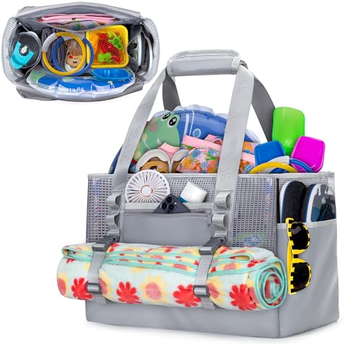 Yarwo Swim Bag for Swimmers, XL Beach Tote Bag with Wet Dry Pockets and Water-Resistant Bottom for Beach Vacation Essentials