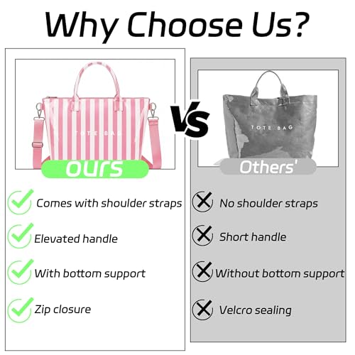Image of GISMTR Large PVC Tote Bag for Women Letters Print Handbags Kraft Paper Shoulder Bag for Work Travel