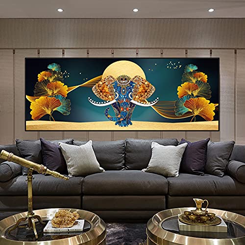 Toile éléphant abstrait grand format affiche décoration murale design - 3