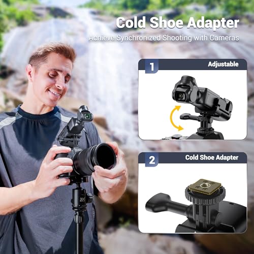 Image of JJC 3-in-1 Expansion Adapter Cage for DJI Osmo Pocket 4 3 and Xtra Muse | Tripod Mount Hot Shoe Extender Converter, 1 /4-20 Stick Handle Bracket Accessories, with Action Camera Port & Cold Shoe Holder