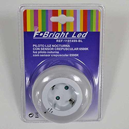 F-Bright - Quitamiedos notturno con sensore crepuscolare grigio, 19 x 12 x 7 cm