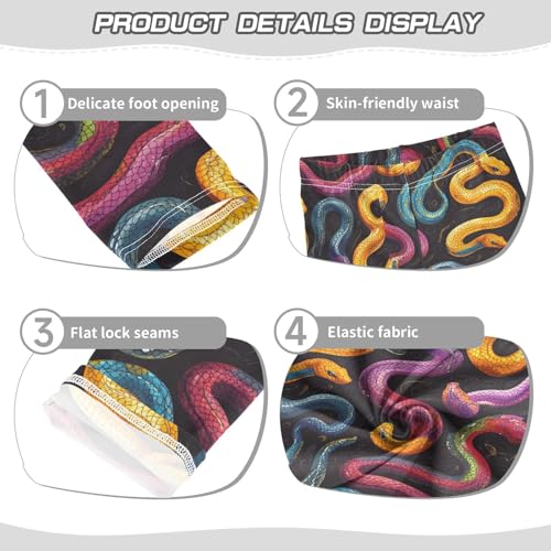 Boccsty Colorful Doodle Snakes Girls Leggings Kids Yoga Pants Dance Active Tights 4T3