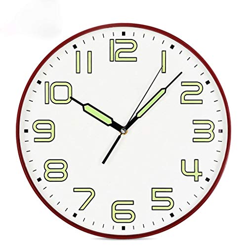 Horloge murale ronde silencieuse pour salon et bureau avec cadran numérique 14 pouces