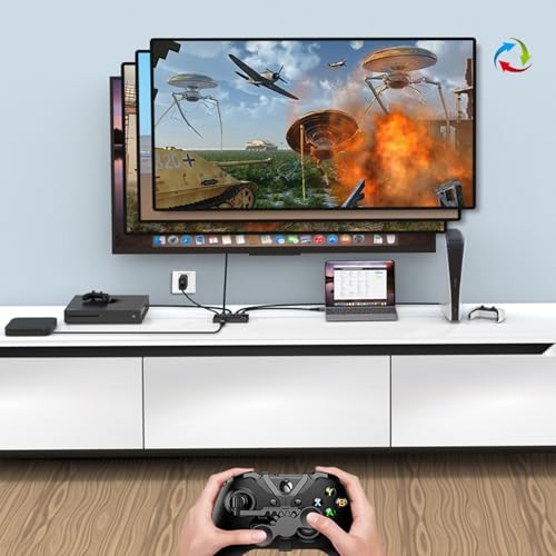 Image of Y.D.F 8K@60Hz HDMI Switcher 4 in 1 Out Aluminum Support 4K@120Hz HDR10+ HDCP 2.3 CEC HDMI 2.1 Switch Splitter Compatible with PS5 /4 Xbox X /S Nintendo Switch /OLED Roku Apple TV Fire Stick UHD TV