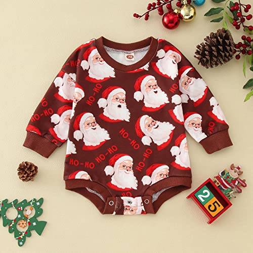 Macacão infantil meninos meninas manga longa desenho animado natal papai noel estampado macacão mang