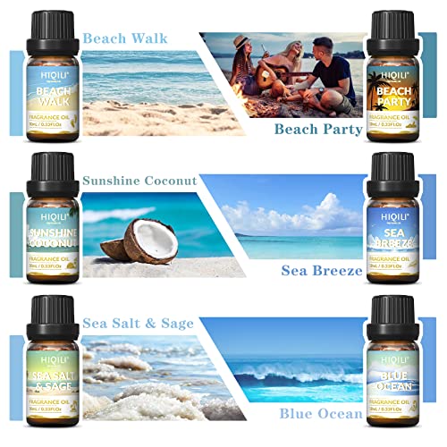 HIQILI Fragrance Oil, Gold Coast 6x10ml for Candle Scents Making, Scented Oils for Soy Candles Soap Slime Aromatherapy Diffuser, Premium Grade Essential Oil Set for Christmas Holiday - Image 3