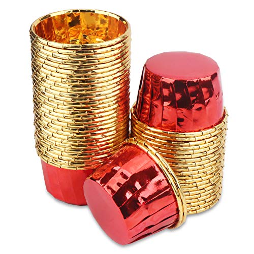 Cupcake Liner, Eusoar 50pcs 3.5 Ounce Disposable Pudding Holders, Muffin Liners, Aluminum Foil Baking Cups, Muffin Baking Cups, Foil Ramekins, Muffin Pan, Cupcake Wrappers, Cupcake Ramekin Holder Cups