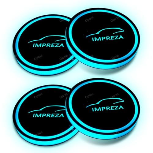 インプレッサ 車用 LED 車用コースター 車ロゴ ディスプレイライト LEDライトマットパッド カップホルダーインプレッサスポーツ GT3 GT2 GT7 GT6 車用 LED ドリンクホルダー 光る 明るさセンサー 自動点灯消灯 イルミネーション 丸型