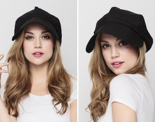 Sanna Summer women's octagonal cap (sharp face) female sunbonnet Folding Collapsible breathable Shade Hat with SWEATBAND (Black)