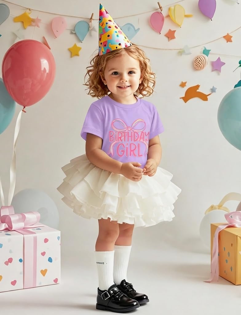 Birthday Girl Shirt for Kids Girls Birthday Outfits Short Sleeve Girls Part Tee Tops