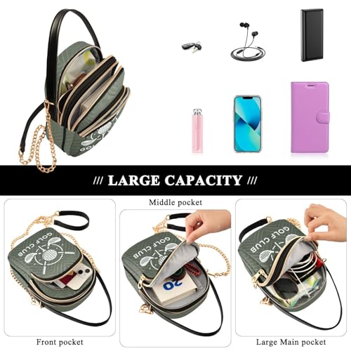 Image of MCHIVER Golf Crossbody Bag for Women Cell Phone Purse Wallet with Removable Chain Shoulder Handbag