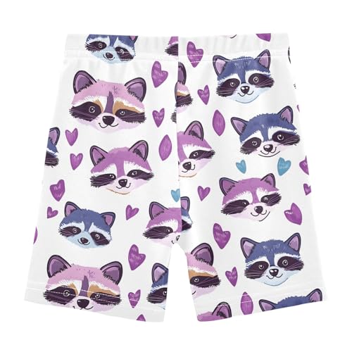 Little Purple Raccoon Girls Shorts Elastic Waist Sports Shorts Girls Leggings Pants for 4-10 Years2