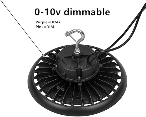 Miniatura 2 de Q QINGCHEN Luz LED blanca de 4000 K de alta bahía de 150 W 0-10 V Dimmalbe, certificado ETL UFO High Bay LED Shop Light para fábrica, trabajo,