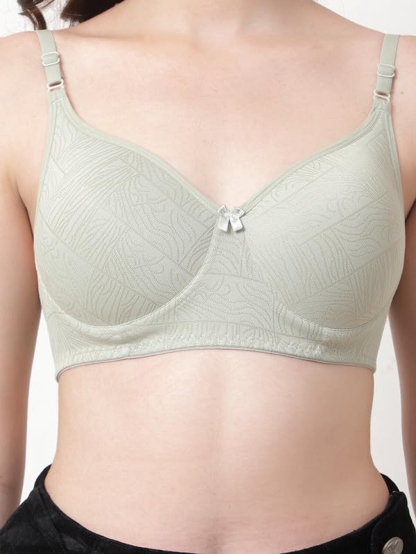 Image of Women's Cotton Full Coverage Lightly Padded Wirefree T-Shirt Bra Combo Pack of 3