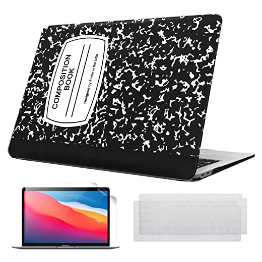 Fintie Capa para MacBook Air 13 polegadas A2337 (M1) / A2179 / A1932 (versão 2022 2021 2020 2019 2018) - Capa rígida de encaixe com 2 capas de teclado, 1 protetor de tela, livro de composição