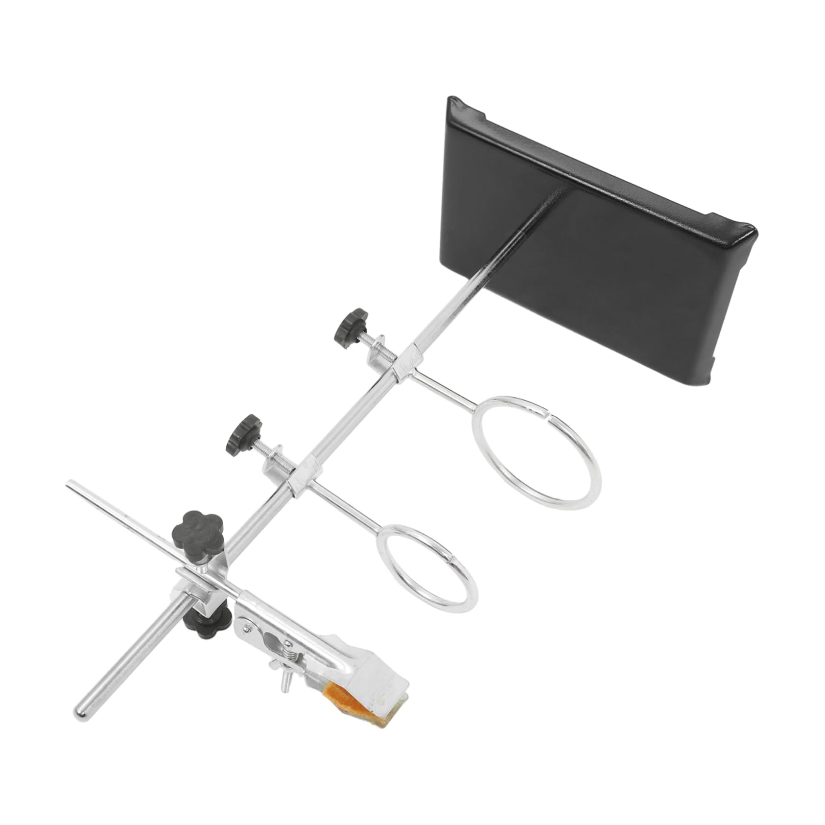 Supporto per Becher e Vetreria, Anello Regolabile in Ferro Nero 40 Cm | Base Stabile, per Distillazione e Reazioni Chimiche, Adatto a Materiale di Laboratorio e Laboratorio di Scienze