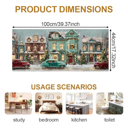 Image of Christmas Village Street Window Film 39.37x17.32in Static Cling