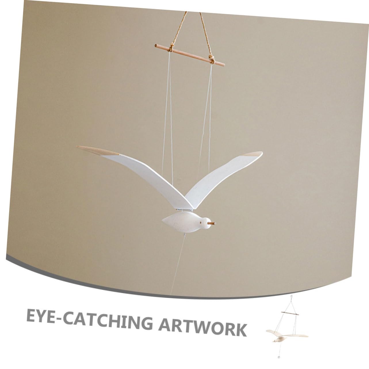 Colgante Cuerda de Cáñamo Adorno de Pájaro de Madera Diseño Único y Material Seguro para Decoración de Habitación Infantil para Dormitorio o Fiesta de Bienvenida de Ñiño