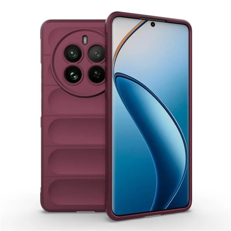 Image of Back Case Cover for Realme 12 Plus 5G, Compatible for Realme 12 Plus 5G Back Case Cover,Matte Case with Inner Lining, Liquid Silicon Magic Case with Camera Protection (TPU, Plum)