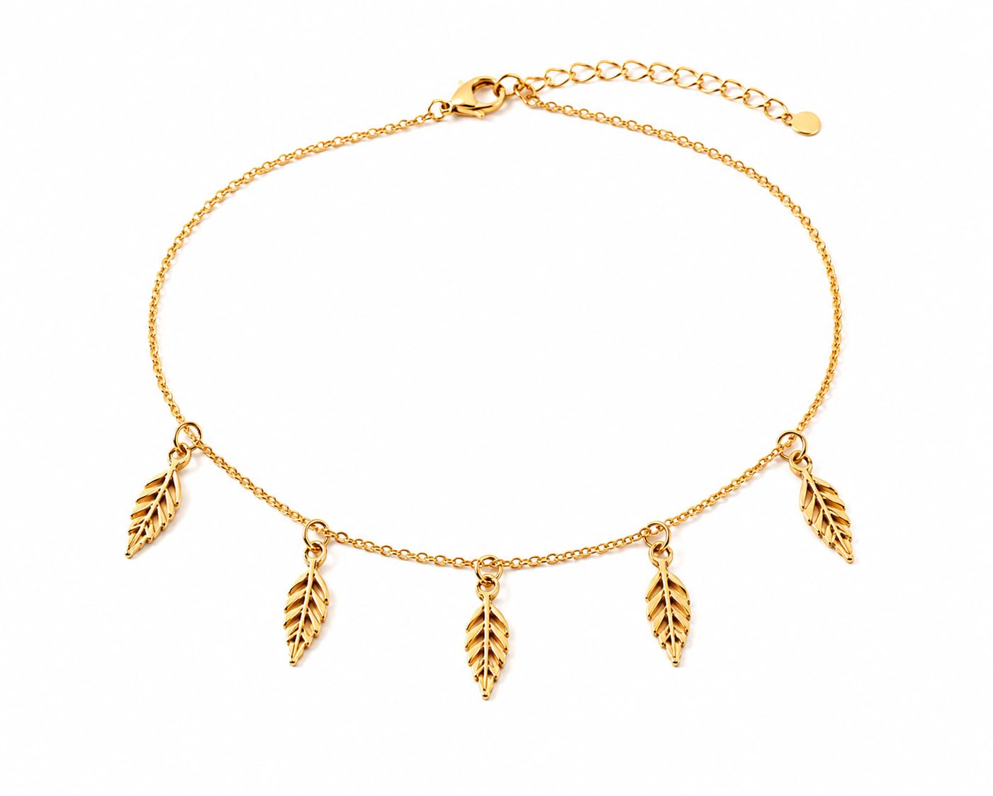 Dev Creation Golden Leaf Kamarband for Women & Girls | Adjustable Waist Chain Belly Chain Hip Chain | Gold Plated Leaf Charm Kamarband for Saree, Lehenga, Beachwear, Wear Jewelry-image-19
