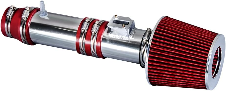 RSG CHROME PIPE with RED Short Ram Intake Kit with Filter Compatible For 07-13 Honda Odyssey 3.5L V6