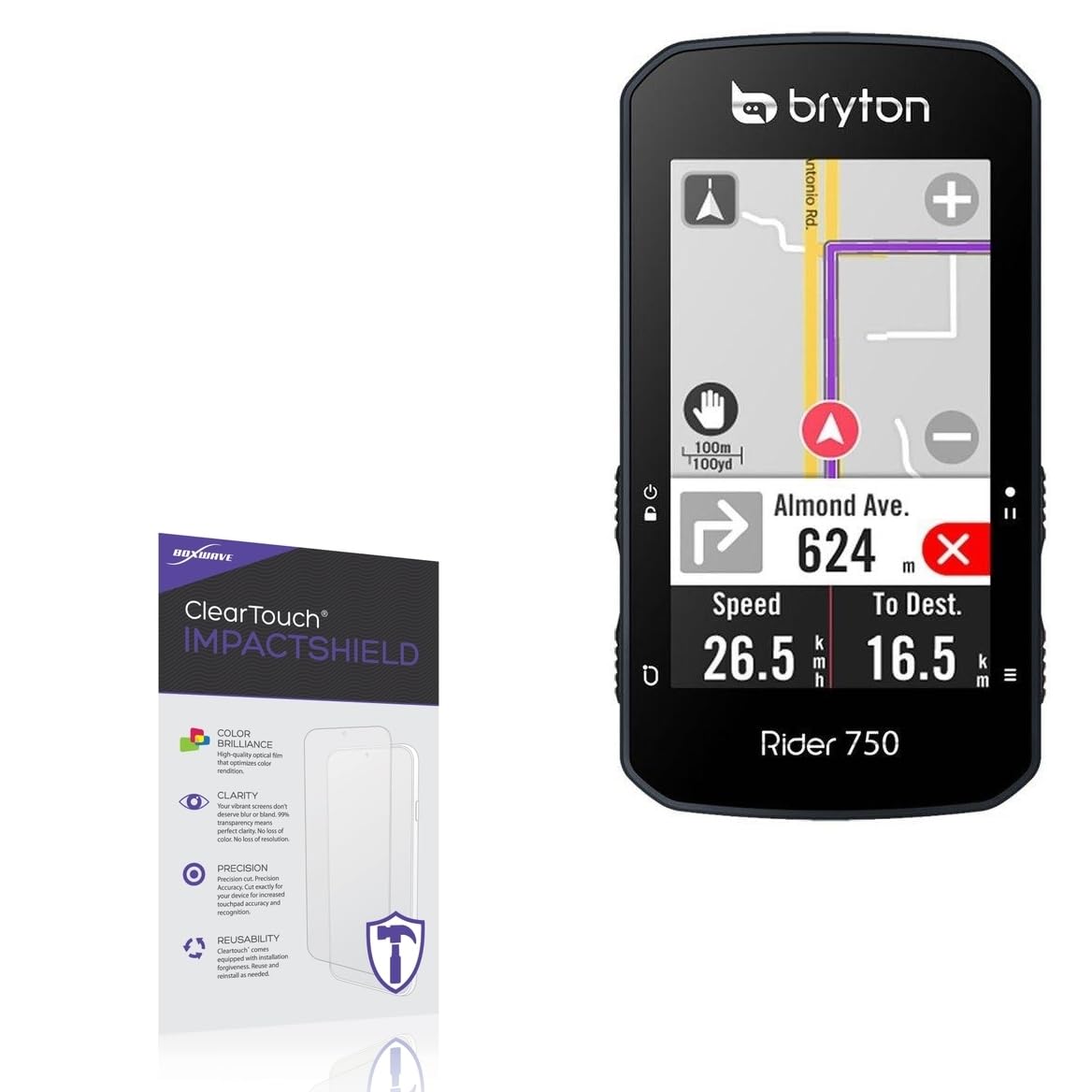 BoxWave Screen Protector Compatible with Bryton Rider 750 - ClearTouch ImpactShield (2-Pack), Impenetrable Screen Protector Flexible Film