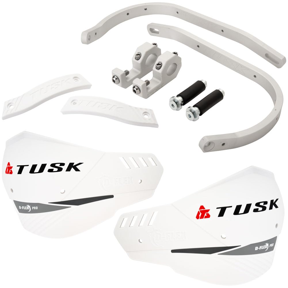TUSK D-Flex Pro Handguards Silver Bar/White Plastics 7/8" Bars for KTM 150 XC-W (Fuel Inj…