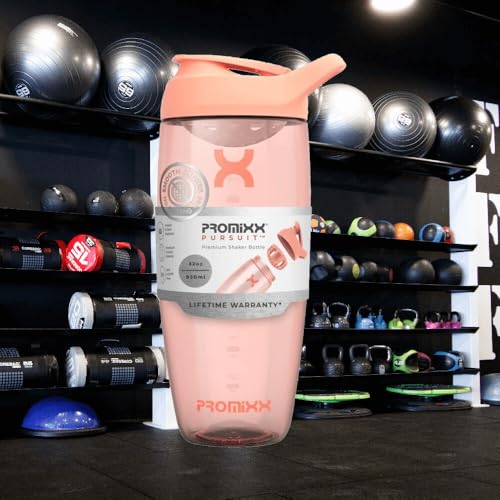 Image of Promixx Pursuit Protein Shaker Bottle, 32 oz Beverage Shaker Cup, Silent No-Ball Mixer, Leak-Proof Lid, BPA /BPS & Phthalate-Free ECOZEN, Easy-Clean for Protein Shakes, Pre & Post-Workout Smoothies