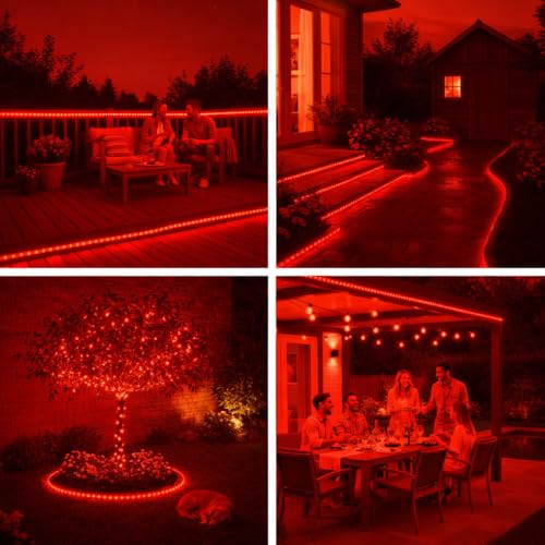 Image of 15 Meter Waterproof LED Strip Light Red | Waterproof LED Rope Light, Flexible Strip Lighting, Party Decor Lights, Festive Decoration, Ceiling Light, Indoor Outdoor