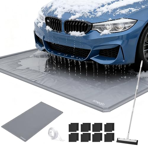 Garage Floor Mat with Raised Edge and Waterproof PVC