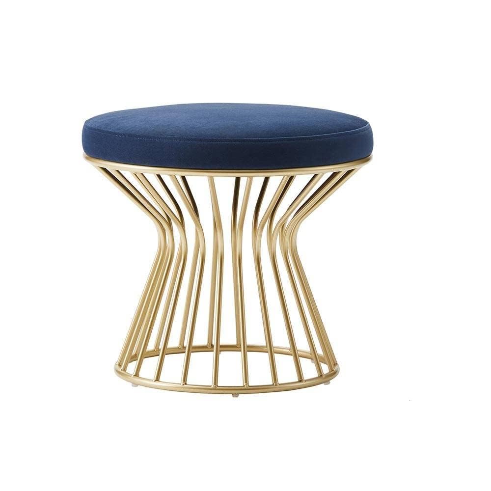 Vanity Stool Foot Stools Velvet Ottoman Stool Bench Modern Dressing Stool Round Small Stool Side Table Footstool with Metal Leg Seating for Living Room Bedroom-image-41