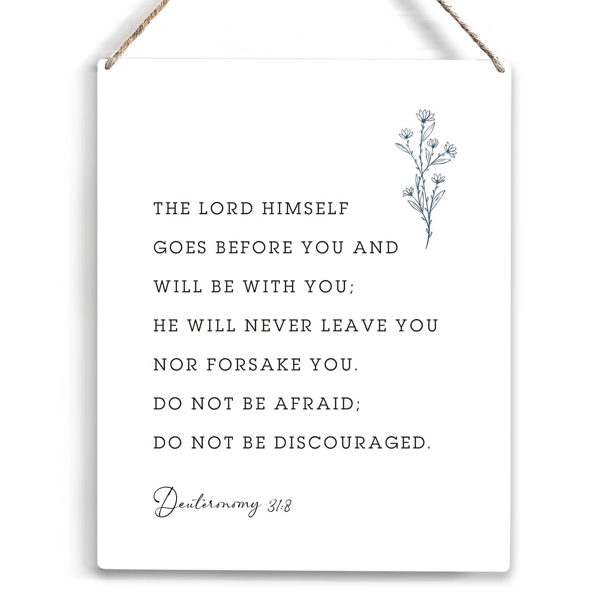Preeklen Tin Sign 076 Inspirational The Lord Himself Goes Before You Bible Verse Rustic Deuteronomy 31:8 Christian Flowers For Home Office Wall Art Decoration 6X8 Inch Metal Tin Sign