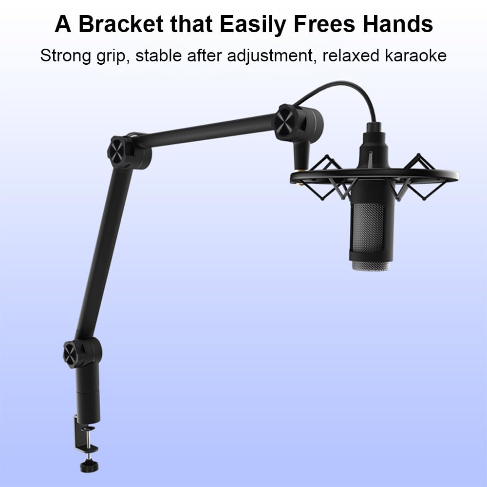 Soporte para micrófono de Escritorio Soporte voladizo Plegable Universal Soporte para micrófono para Cantar en Vivo Micrófono antivibración y Brazo de Soporte para Escritorio