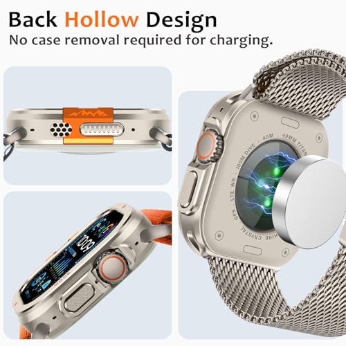 Amizee Metal Case Compatible with Apple Watch Ultra 3/2/1 49mm Case with Back Cover, Rugged Protective Bumper Cover for iWatch Ultra 49mm, Titanium by Amizee - Image 5