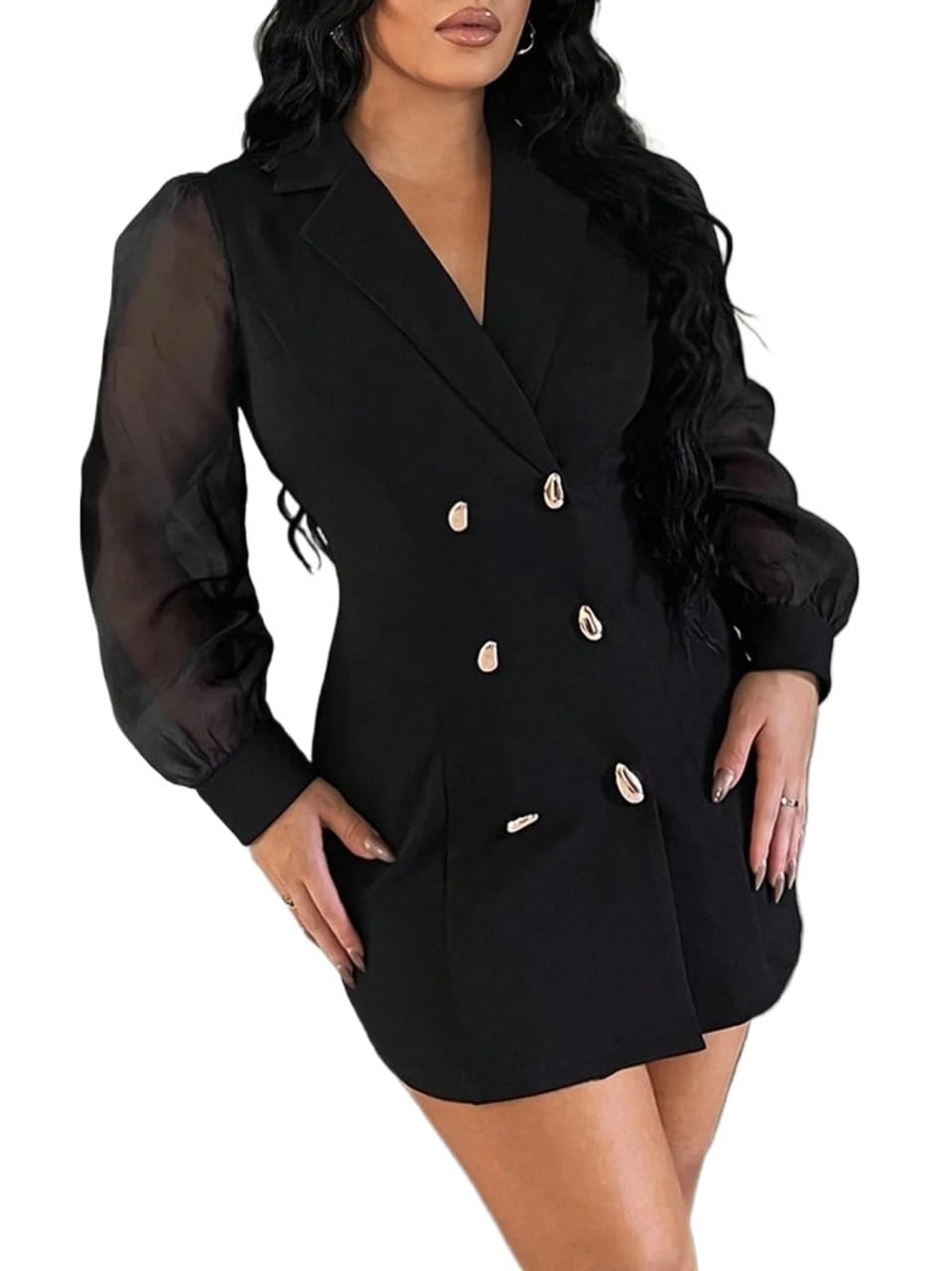 Lapel Neck Business Mesh Winter Coat Fall Outfits Blazer Dress Womens Open Front Casual Elegantl Suit Blazer