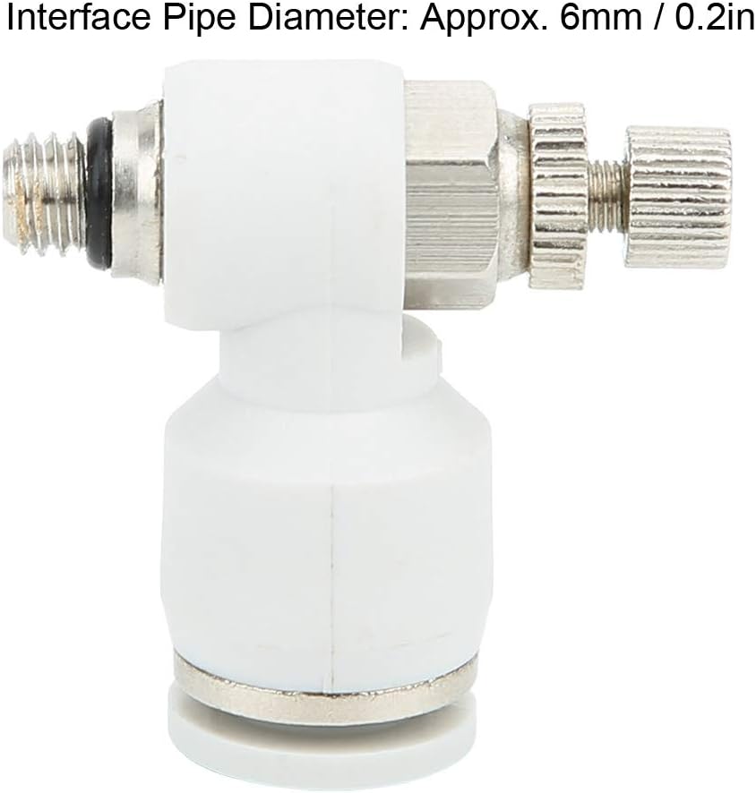 Air Control Valve, 50Pcs Air Valve SL6-M5 Speed Control Pneumatic White Adjustment Quick Connector 6mm, Aquarium Air Pump Accessories