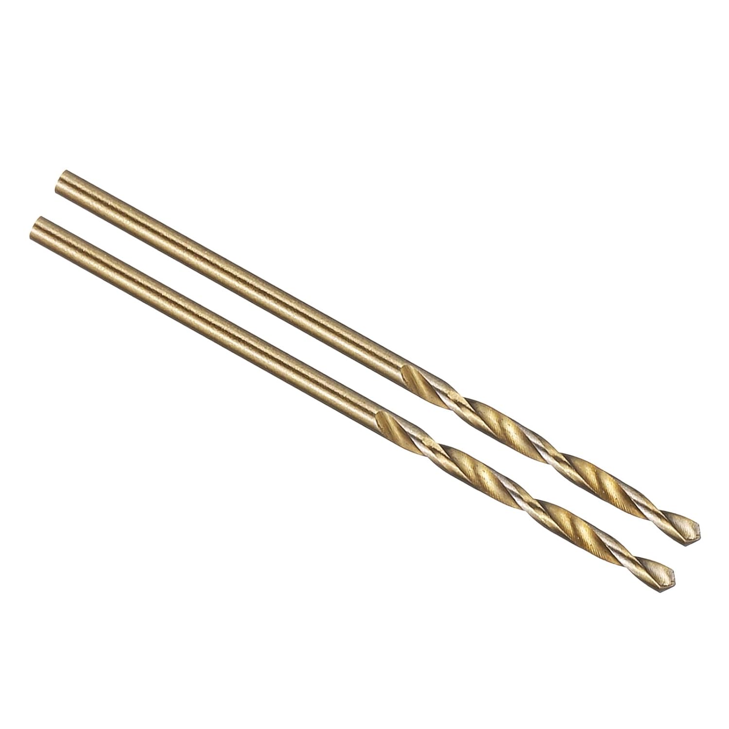 PATIKIL 1.5mm Drill Bit, Jobber Straight Shank 4341 High-Speed Steel 118° Gold Finish for Medium-Hard Metal Steel Acrylic - 2 Pack