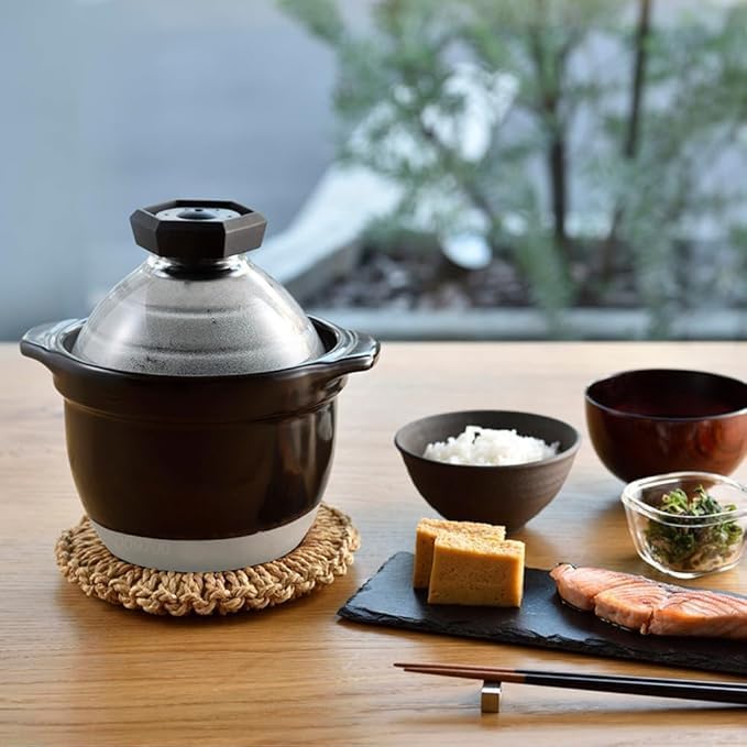 Amazon | フタがガラスのご飯釜 （1～2合用） 直火専用 炊飯鍋 1～2