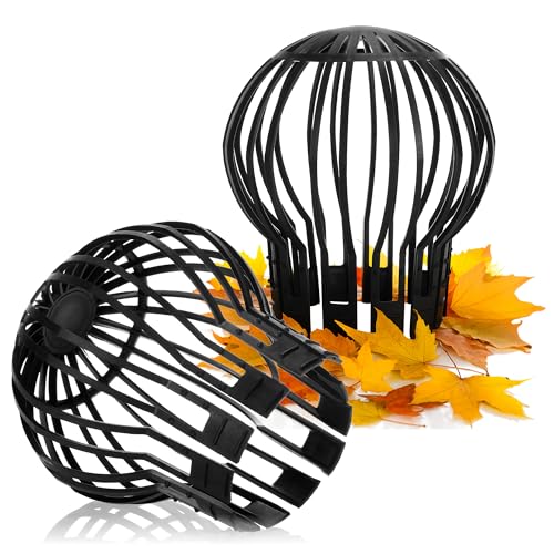 com-four® 2X protección de canalones para bajantes - protección de Hojas para tuberías de 5-11 cm Ø - tamiz de Hojas contra obstrucciones (Conjunto 5 - Protección de bajante 2X)