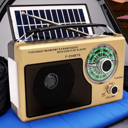 Radio pequeña FM con linterna solar para evitar apagones en tus viajes y hogar 3
