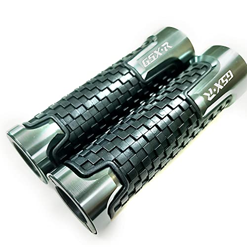 Kyobusa KY-MB-5 Grey Carbon Look Aluminum Motorcycle 22Mm Engraved Handle Bar Rubber Gel Hand Grips Cnc Bar End 7/8 Inch Compatible thumb #3