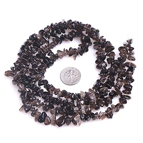 Image of 5-8mm Smoky Quartz Chips Natural Chip Stone Beads for Jewelry Making | Semi Precious, Loose Gemstone, Healing Crystal, Rocks, 230Pcs Strand, Drilled, DIY Bracelets Necklaces Earrings Crafts Supply