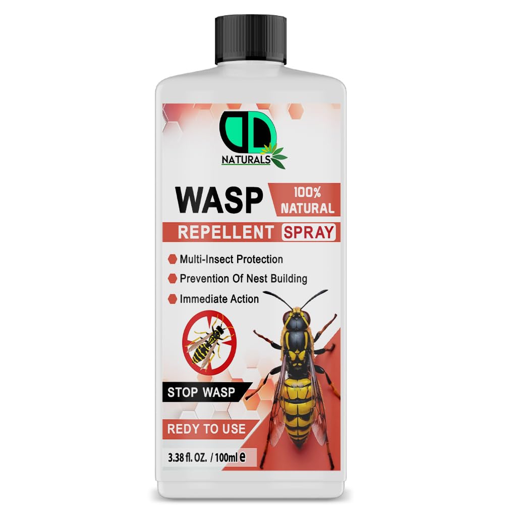 Wasp Repellent - 100% Natural, Multi-Insect Protection, Prevents Nest Building, Fast-Acting, Easy Application, Long-Lasting Protection, Eco-Friendly, Protect Your Home & Garden (100ml)