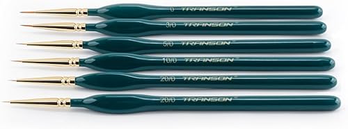 Miniatura 5 de Transon Detail - Juego de 6 pinceles de pintura fina para modelos manualidades y pintura artística en miniatura