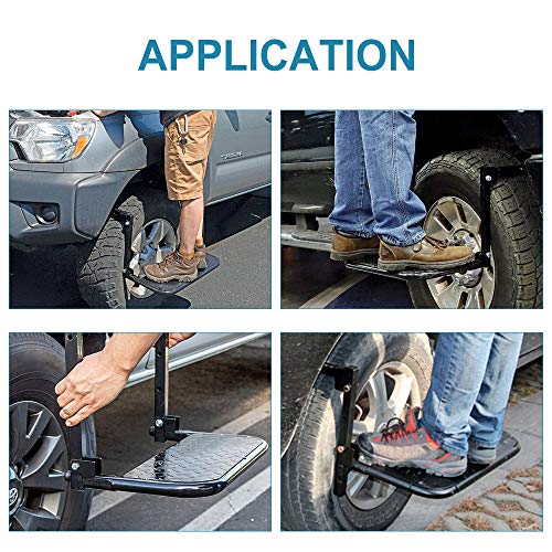 Samman Universal Tire Step 300Lbs Adjustable Tire Mounted Folding Auto