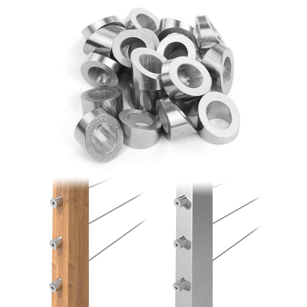 Kit de barandilla de cable de acero inoxidable 3/8 con arandela angular para escaleras 1