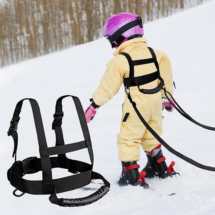 Hi Snow Ski and Snowboard Training Harness for Kids, Boys, Girls, Beginners (Black)