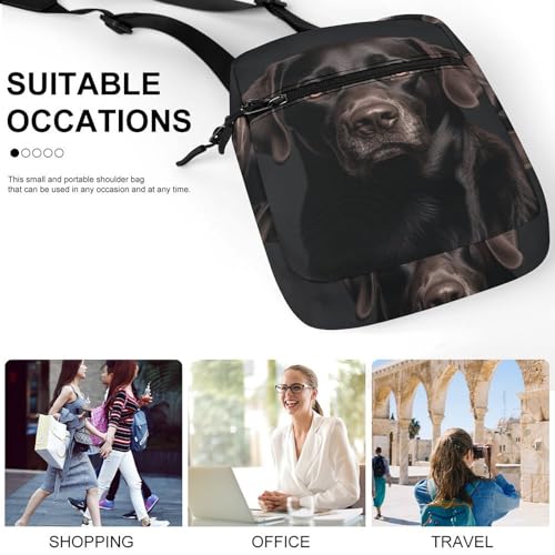 Personalized Small Crossbody Bag Water Resistant Messenger Bags Mini Black Lab Dog Printing SlingBag For Men Women 5