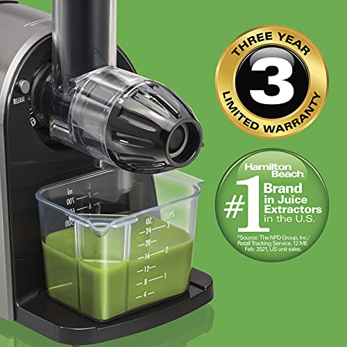 Hamilton Beach 67951 Cold Press Masticating Juicer Machine, Slow And Quiet Action, Juice Fruits & Vegetables, Bpa Free, Easy Clean, 150 Watts, Silver #TOP6