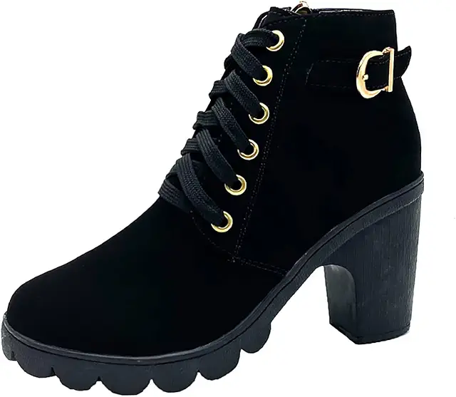 Bottines élégantes pour femme à talon bloc avec semelles épaisses